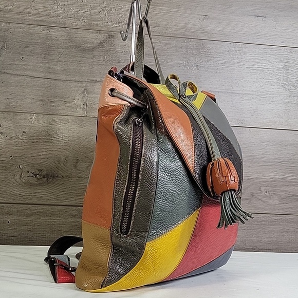 AmeriLeather Betsy Multicolor Backpack Tote Shoulder Bag